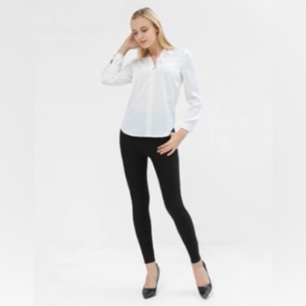 Yummie By Heather Thompson Black 5 Pocket Zip Front Leggings Sz L